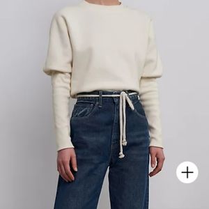 Levi's "Made and Crafted" puff elbow, oversized, cropped luxe sweatshirt